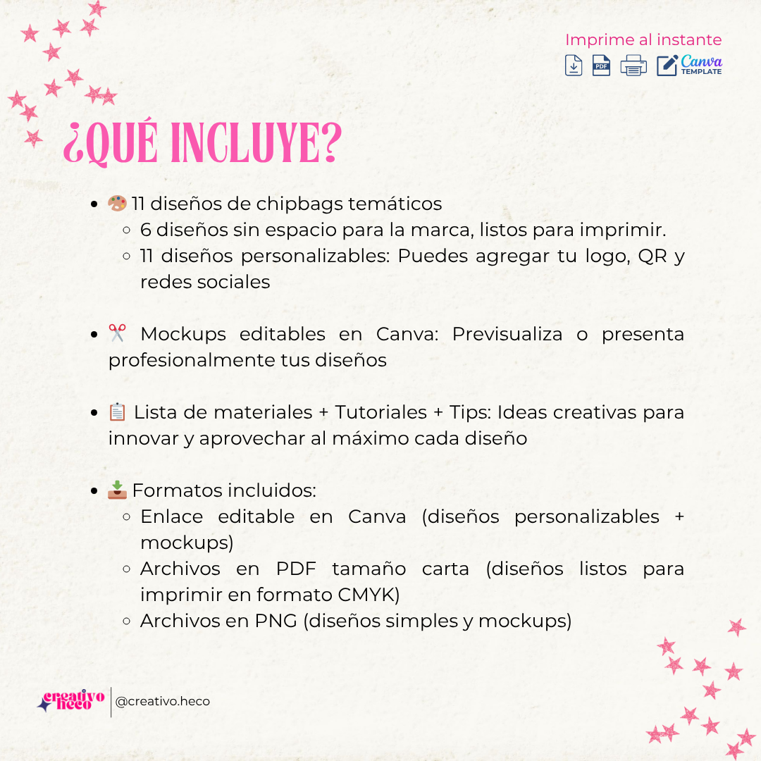 Pack de Chipbags – Inspirados en Lara Campos y Rhenné