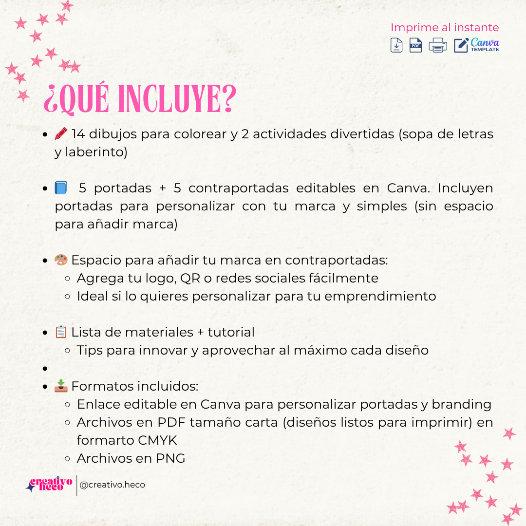 Libro para Colorear (Tamaño 1/4 Carta) – Inspirado en Lara Campos y Rhenné