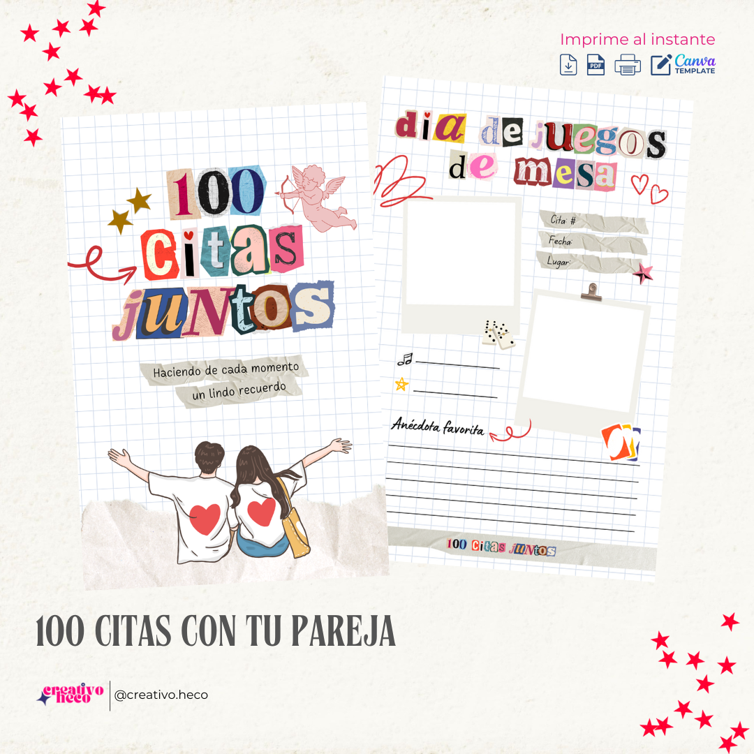 Libro "100 Citas Juntos" – Tamaño Media Carta