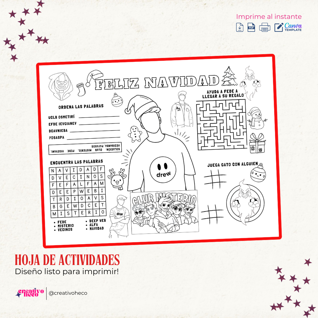 Kit Carta de Navidad – Inspirado en Fede Vigevani y Club Misterio