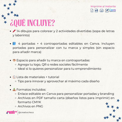 Libro para Colorear (Tamaño 1/4 Carta) – Inspirado en Fede Vigevani y Club Misterio