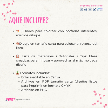 Mini Libro para Colorear (1/8 de Carta) – Inspirado en Lara Campos & Rhenné